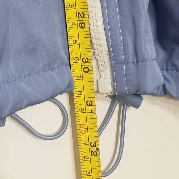 Old Navy Go-H2O Rain Coat Blue White Jacket Blue White Mesh Drawstring Hem Waist - Picture 6 of 8